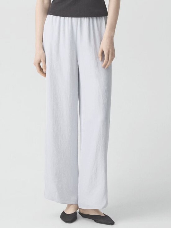 Theory Pants - Theory Slit Pull-On Wide Leg Pants Pastel Grey M NWT